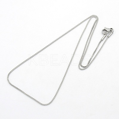 Tarnish Resistant Women's 304 Stainless Steel Box Chain Necklaces STAS-O037-84P-1