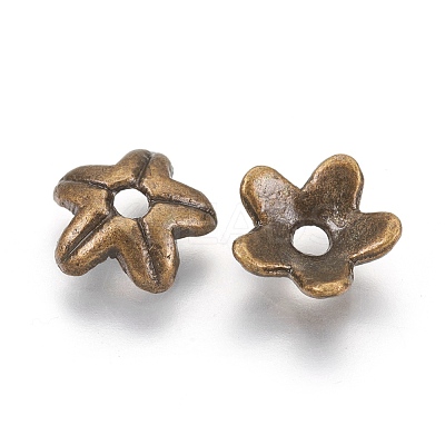 Tibetan Style Alloy Bead Caps X-K0PA6071-1