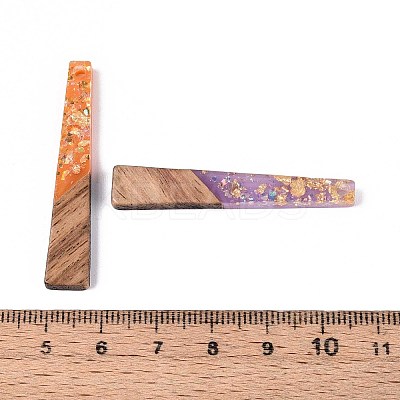 Opaque Resin and Walnut Wood Pendants RESI-T060-22A-1