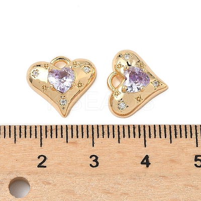 Brass Micro Pave Cubic Zirconia Pendants KK-S531-10G-1
