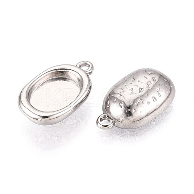 304 Stainless Steel Pendant Cabochon Settings STAS-N114-46B-P-1