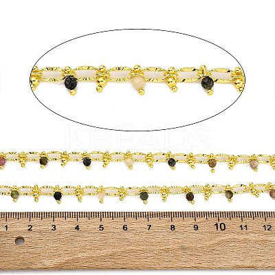 Handmade Faceted Natural Tourmaline Beaded Chains CHC-L050-01G-09-1