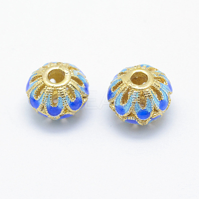 Electroplate Brass Enamel Beads KK-K185-02A-RS-1