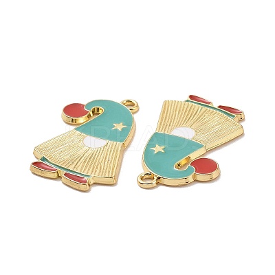 Christmas Theme Rack Plating Alloy Enamel Pendants X-PALLOY-O109-33LG-1