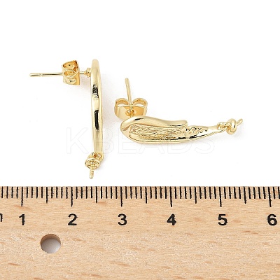 Brass Stud Earring Findings KK-M326-19G-1