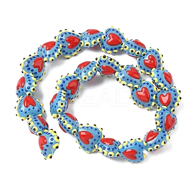 Baking Paint Glass Bumpy Beads Heart LAMP-V001-09E-1