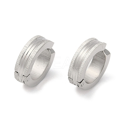 Non-Tarnish Frosted 304 Stainless Steel Non Piercing Earrings EJEW-M001-07A-P-1