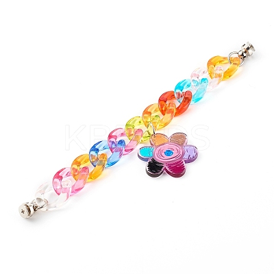 Acrylic Curb Chain Phone Case Chain HJEW-JM00504-04-1