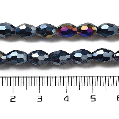 Electroplate Glass Beads Strands EGLA-A037-P6x8mm-B04-1