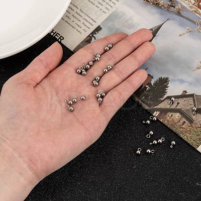 Tarnish Resistant 201 Stainless Steel 3D Ball Round Charms Pendants STAS-Q171-05-1