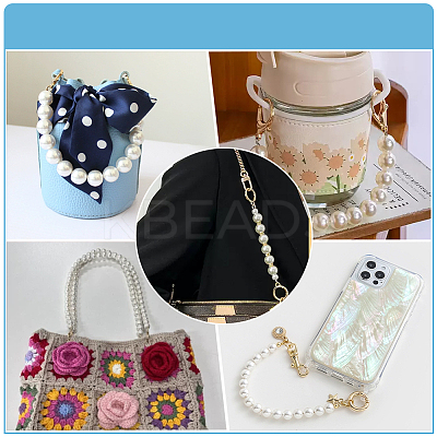 2Pcs Plastic Imitation Pearl Bag Chain Shoulder FIND-PH0018-52-1