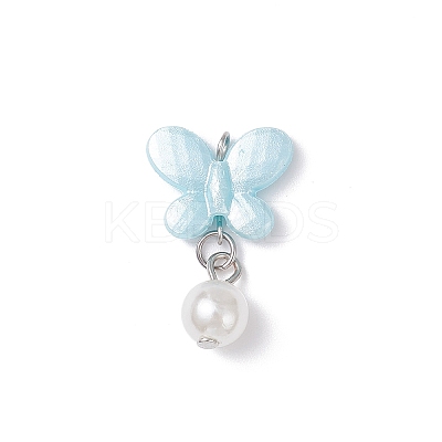 Opaque Acrylic Butterfly Pendants PALLOY-JF04289-01-1