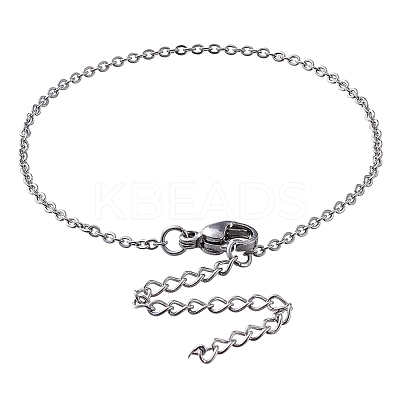 304 Stianless Steel Cable Chain Bracelet Making STAS-CJ0001-134P-1