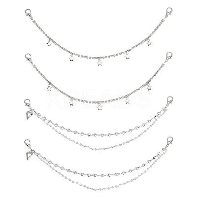 4Pcs 2 Styles Alloy Shoe Decoration Chain AJEW-FG0003-81A-1