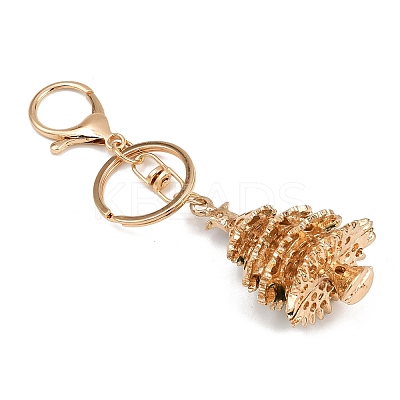 Christmas Tree Alloy Rhinestone Pendant Decoration Keychains LS-KEYC-B019-01-1