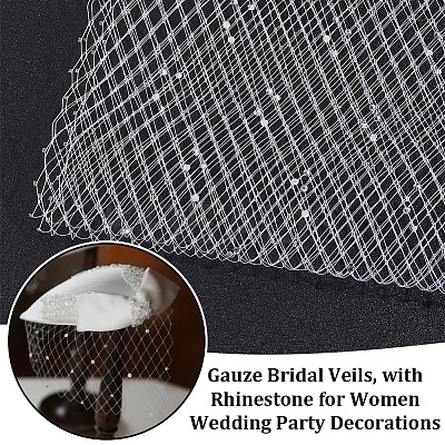 Gauze Bridal Veils AJEW-WH0314-489D-1