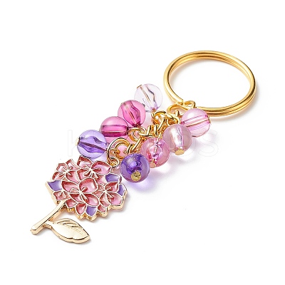 4Pcs Grape/Flower/Heart/Butterfly Alloy Enamel Pendant Keychain KEYC-JKC00412-04-1