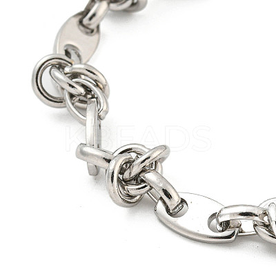 Non-Tarnish 304 Stainless Steel Oval Link Chains Bracelets for Men & Women BJEW-D042-19P-1