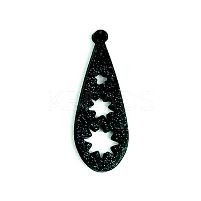 DIY Teardrop with Spakling Star Pendant Silicone Molds DIY-I099-04-1