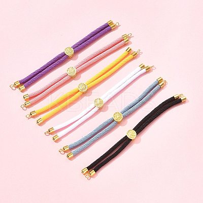 6Pcs 6 Colors Nylon Cords Bracelet Makings Fit for Connector Charms AJEW-FS0001-39-1
