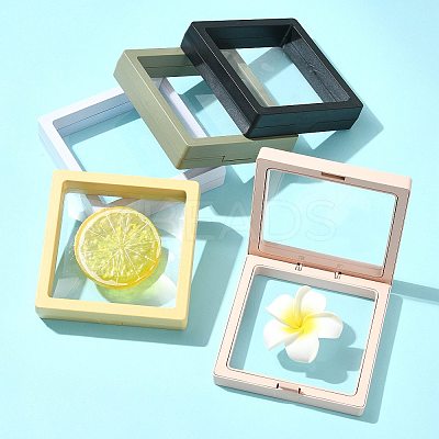 5Pcs Square Transparent PE Thin Film Suspension Jewelry Display Box CON-FS0001-19D-1