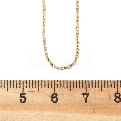 Ion Plating(IP) 304 Stainless Steel Cable Chain Necklaces LS-NJEW-P248-01G-1