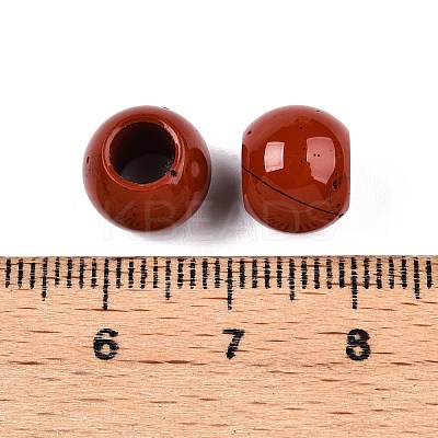 Natural Red Jasper European Beads G-T092-10mm-25-1