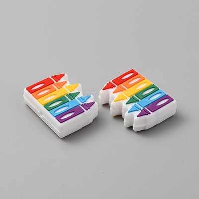 Crayon Food Grade Eco-Friendly Silicone Beads LS-SIL-WH0008-42-1