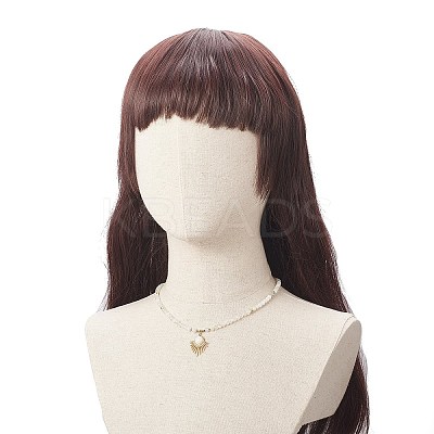 Natural White Moonstone Beaded Necklaces NJEW-JN04226-03-1