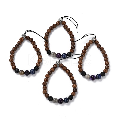 Wood Beads Stretch Bracelets Making BJEW-PH00009-18-1