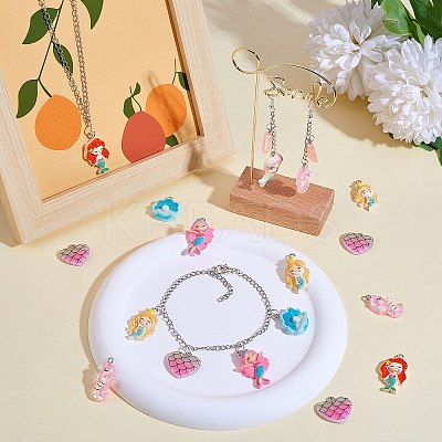 32Pcs 8 Styles Opaque & Transparent Resin Pendants RESI-SZ0001-93-1