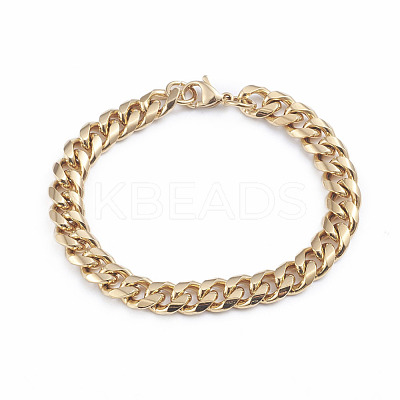 Unisex 304 Stainless Steel Curb Chain Bracelet & Necklace Jewelry Sets SJEW-L198-002G-1