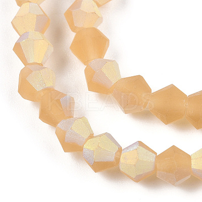 Imitate Austrian Crystal Bicone Frosted Glass Beads Strands GLAA-F029-TM4mm-A18-1