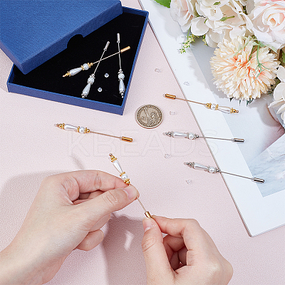 8Pcs 2 Colors Brass Brooch DIY-BC00005-1