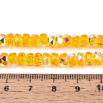 Electroplate Transparent Glass Beads Strands EGLA-N022-05B-C02-1