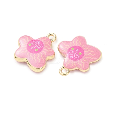 Double Face Printed Alloy Pendants LS-FIND-D038-04G-1