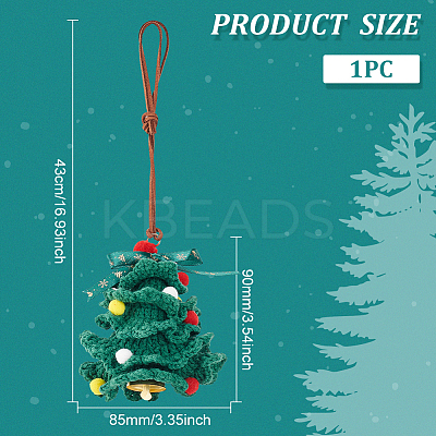 Crochet Christmas Tree Hanging Pendant Decorations HJEW-WH0007-14-1