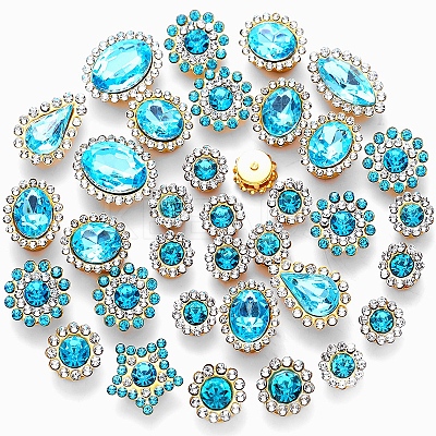 Teardrop/Heart/Star Sew on Rhinestones GACR-TAC0002-01G-1