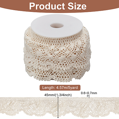 5 Yards Cotton Flower Lace Ribbon OCOR-FG0002-54-1
