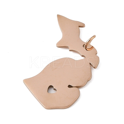 Ion Plating(IP) 304 Stainless Steel Pendants STAS-T038-84RG-1