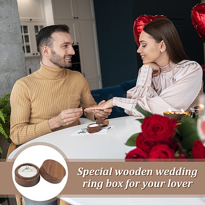 Round Wooden Single Ring Storage Boxes with Velvet Inside AJEW-WH0513-26B-1