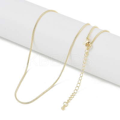 Brass Round Snake Chain Necklaces NJEW-U008-02G-1