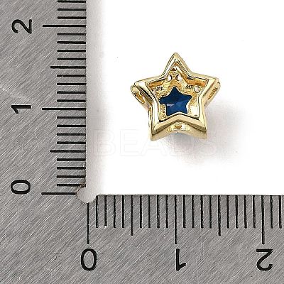 Brass Micro Pave Cubic Zirconia Beads KK-D379-01G-1
