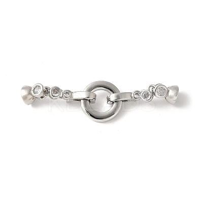 Brass Pave Clear Cubic Zirconia Fold Over Clasps KK-M320-05P-1
