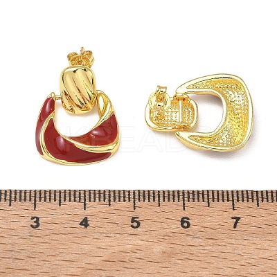 Brass Enamel Dangle Stud Earrings for Women KK-CBA760A-12G-03-1