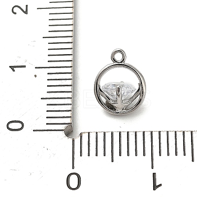 Brass Micro Pave Cubic Zirconia Charms ZIRC-F143-02P-1