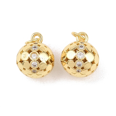 Brass Micro Pave Cubic Zirconia Pendants KK-C162-046G-1
