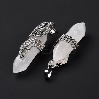 Natural Quartz Crystal Pendants G-E059-02AS-06-1