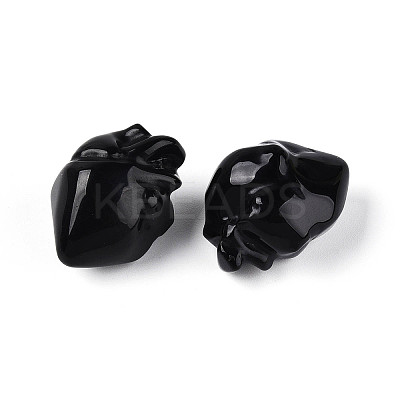 Natural Obsidian Heart Beads G-T144-04D-1