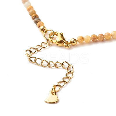 Natural Crackle Agate Beaded Necklaces for Women NJEW-JN03789-04-1